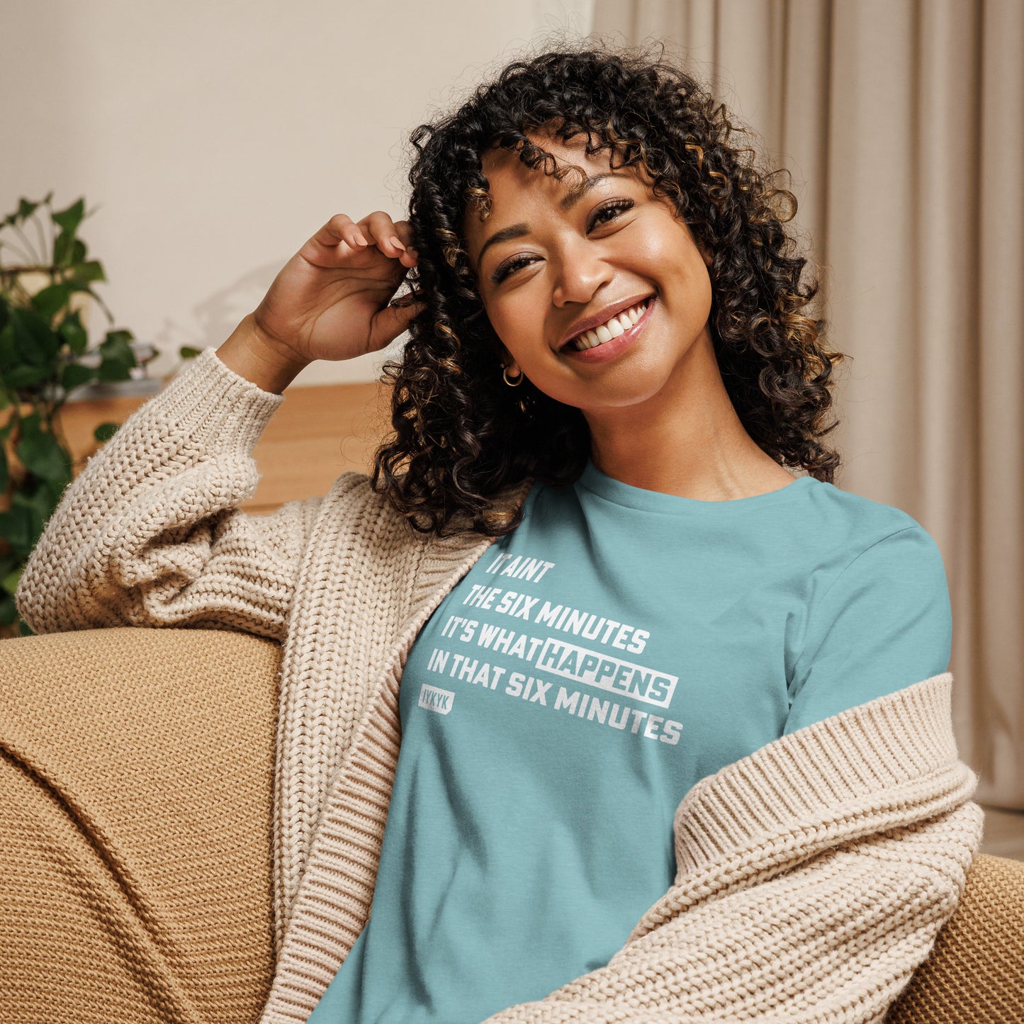 Premium Everyday Women's It's What Happens Six Minutes Vision Quest Tee