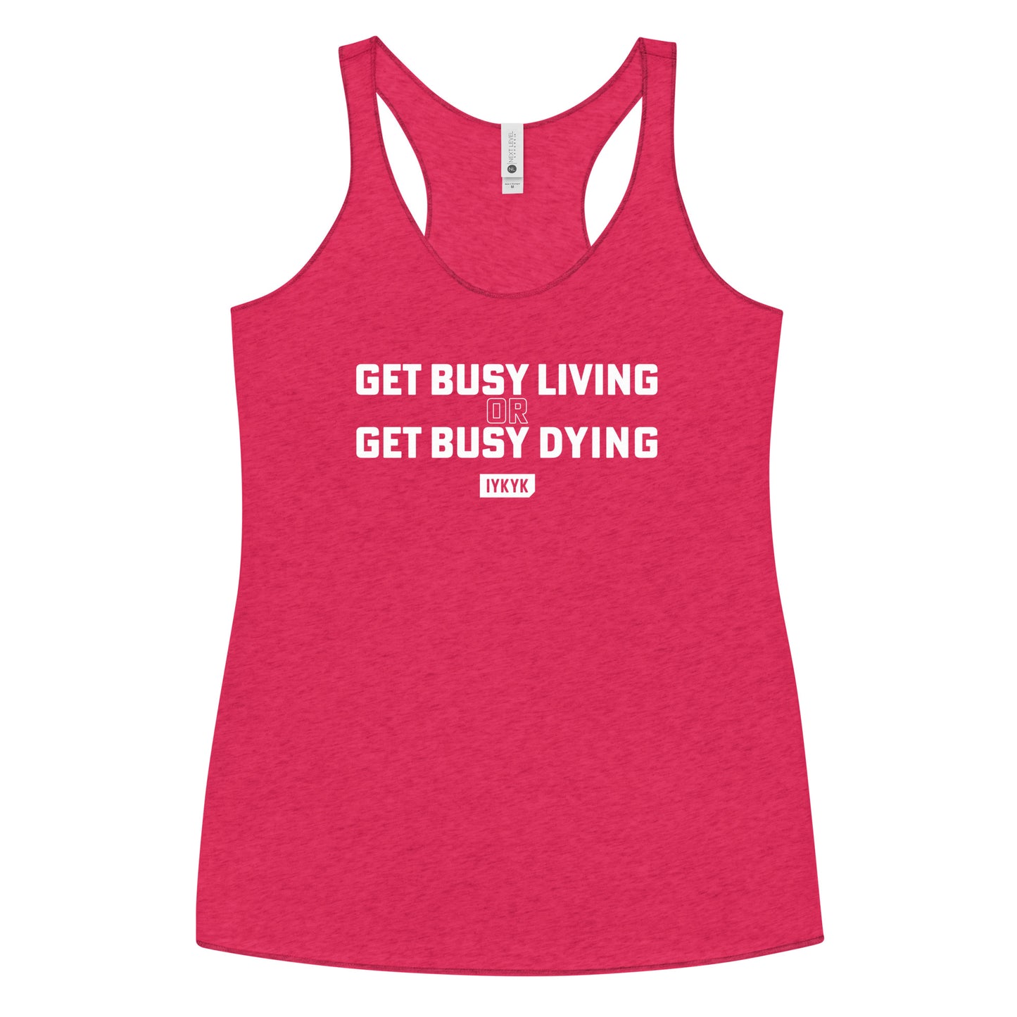 Premium Everyday Women's Get Busy Living Or Get Busy Dying Shawshank Tee Racerback Tank